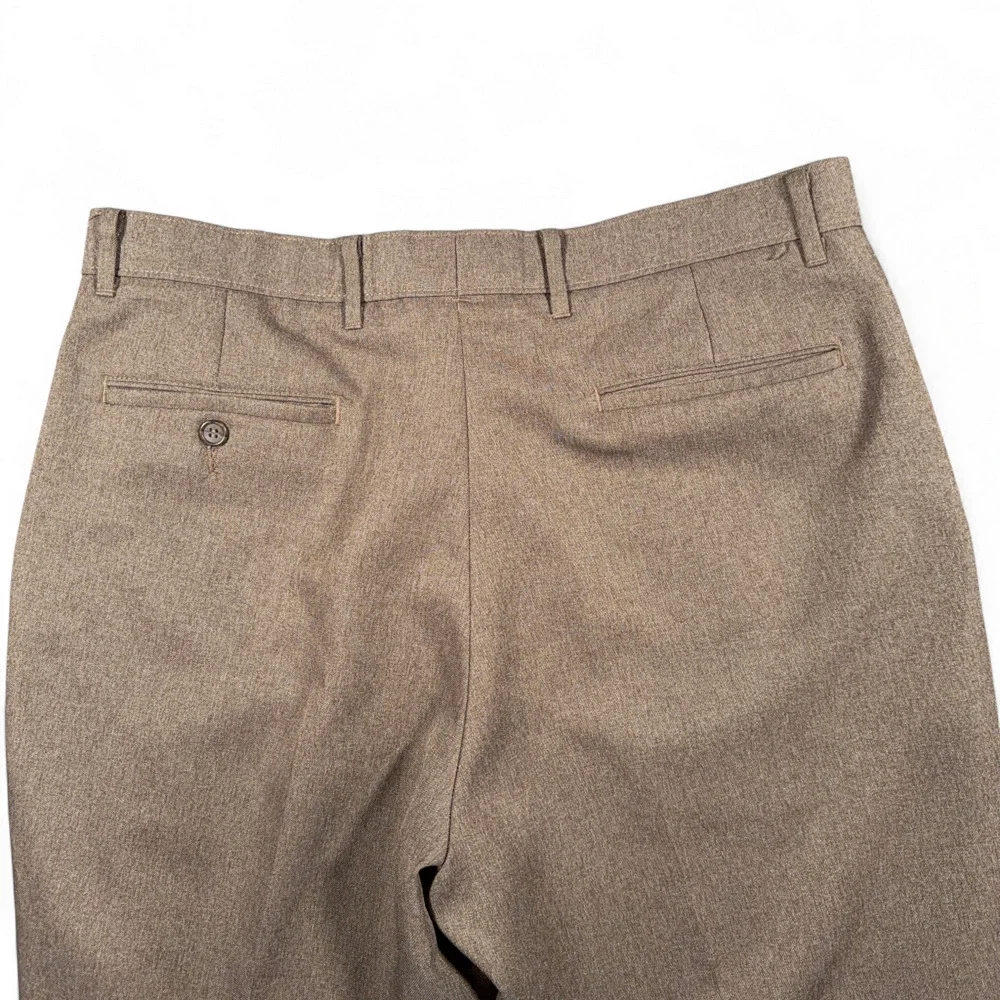 Vintage Levis Pants Mens 34x26 Brown Action Slacks Dress Polyester Altered 80s